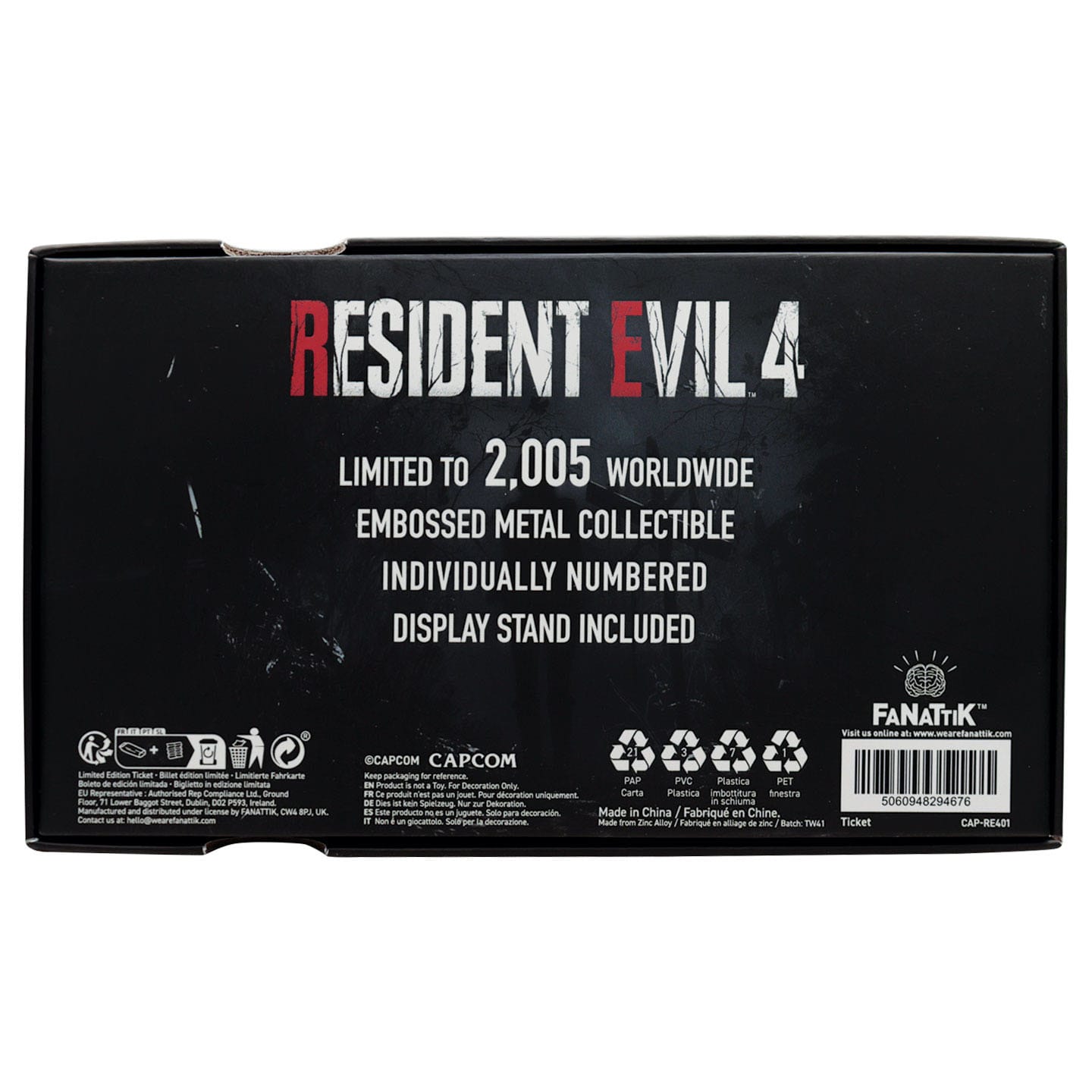 Resident Evil - Réplique métallique du Ticket d'amélioration 1/1